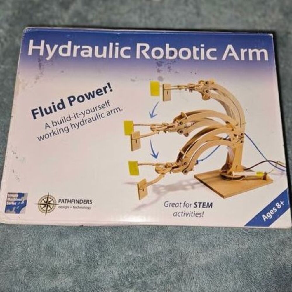 Pathfinders STEM Hydraulic Arm Kids wooden build kit NEW
